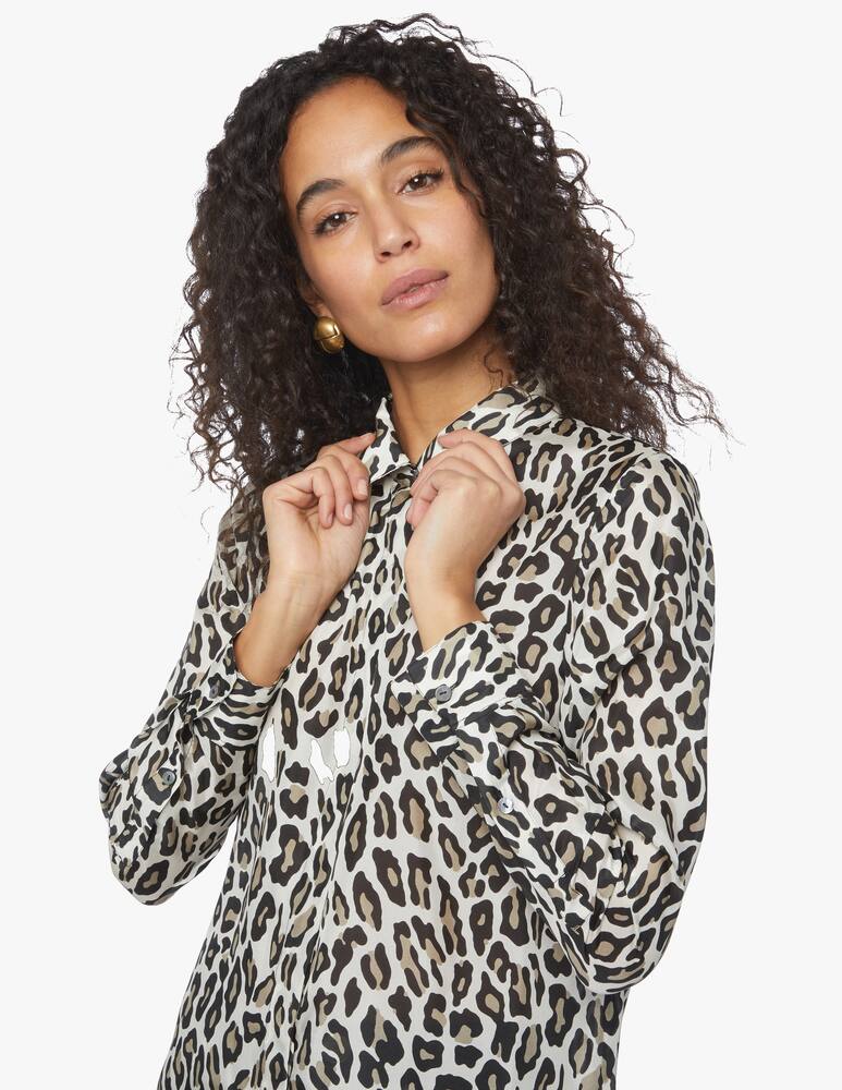 rinascente Theory Camicia classica in seta a stampa animalier 