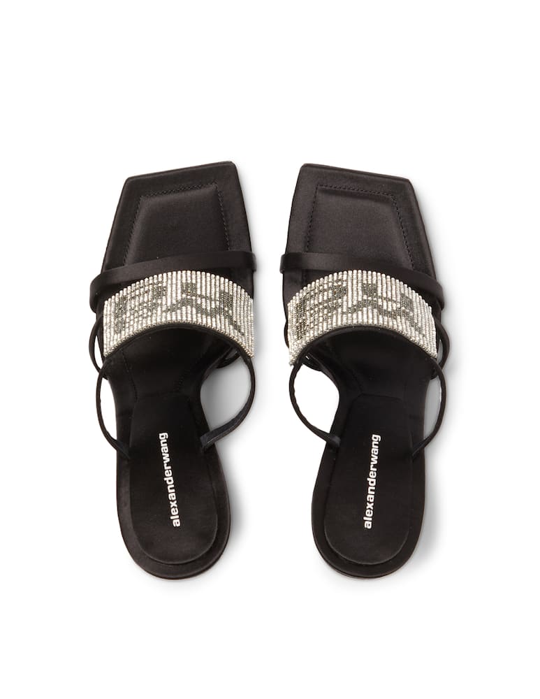 rinascente Alexander Wang Julie crystal logo heeled sandals