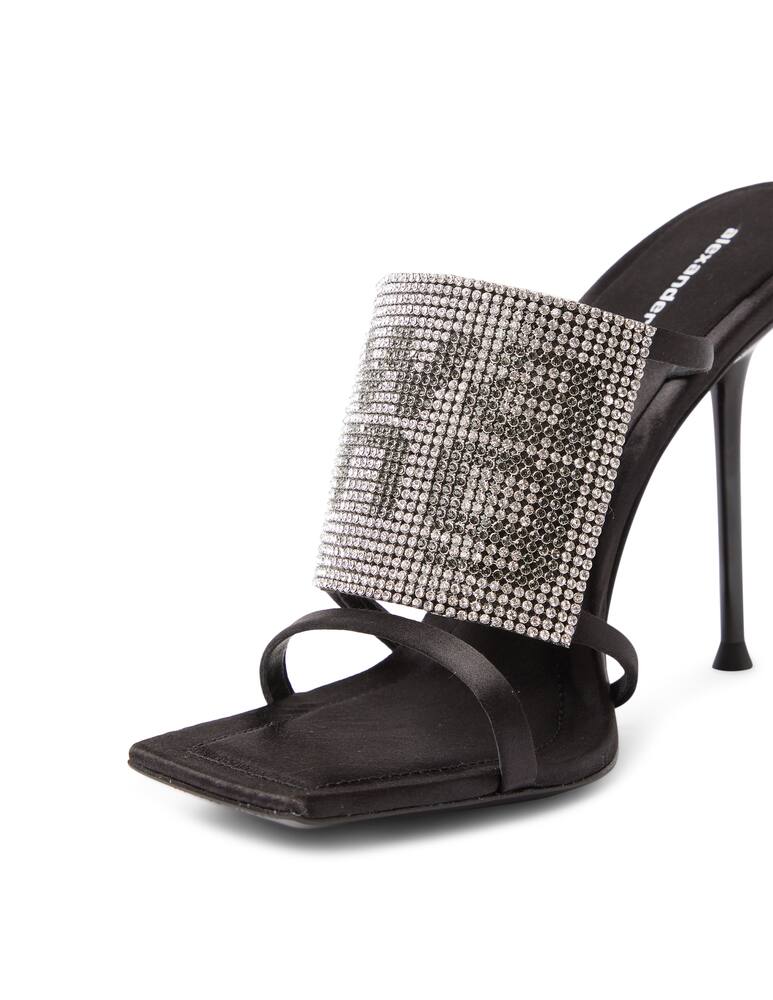 rinascente Alexander Wang Julie crystal logo heeled sandals