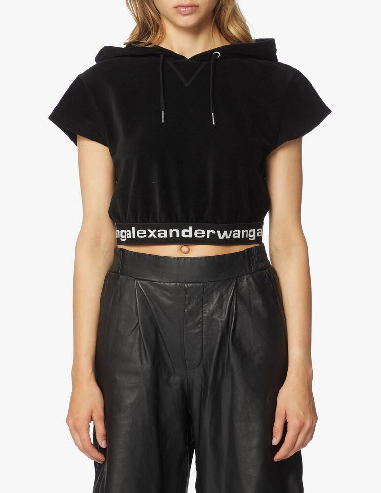 rinascente Alexander Wang Cropped short sleeve hoodie