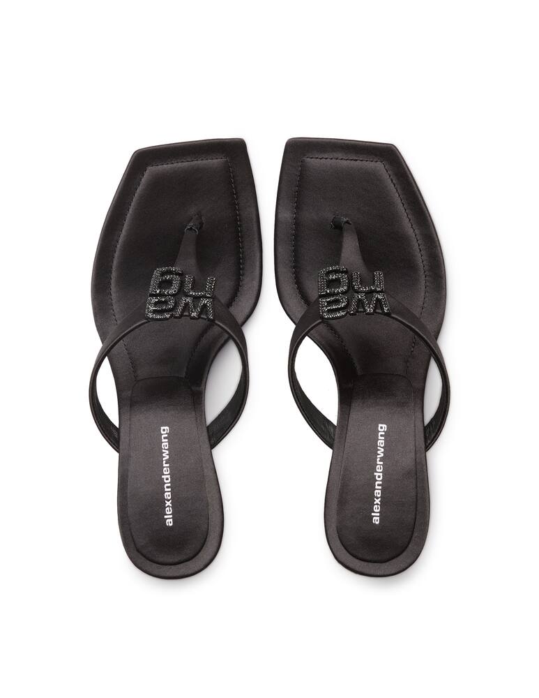 rinascente Alexander Wang Bianca crystal logo thong sandal