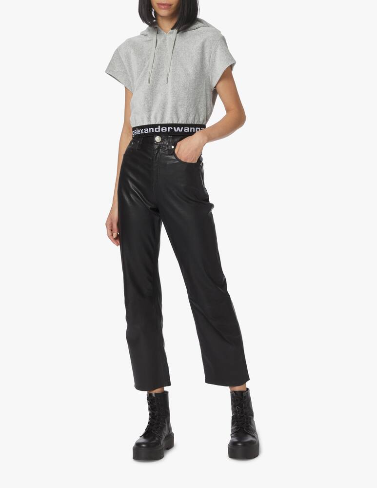 rinascente Alexander Wang Short-sleeved sweatshirt in stretch corduroy - grey