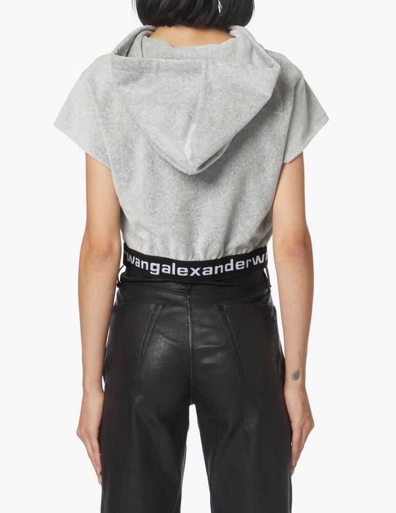 rinascente Alexander Wang Short-sleeved sweatshirt in stretch corduroy - grey