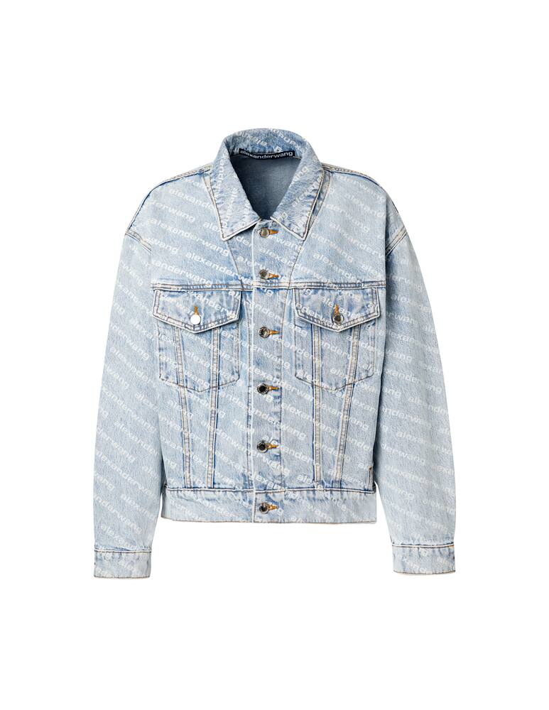 Alexander Wang Denim jacket allover logo - picture 5