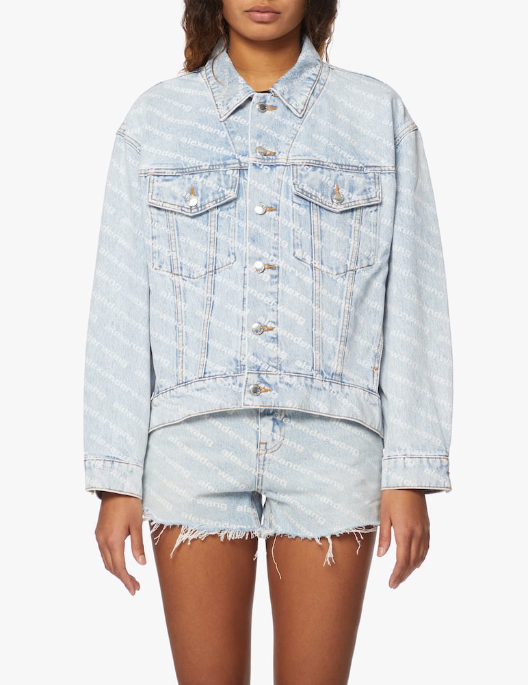 Alexander Wang Denim jacket allover logo - picture 1