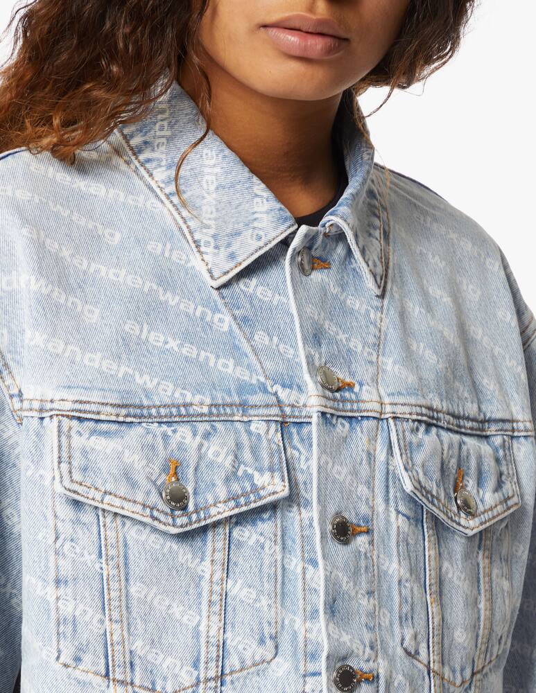 Alexander Wang Denim jacket allover logo - picture 4