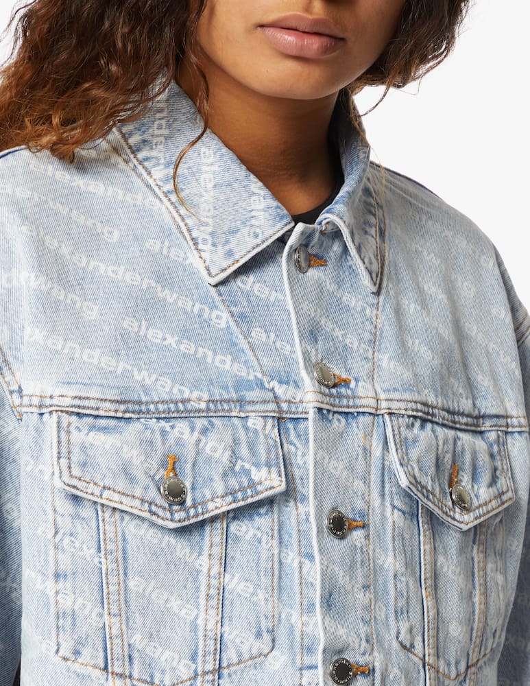 rinascente Alexander Wang Denim jacket allover logo