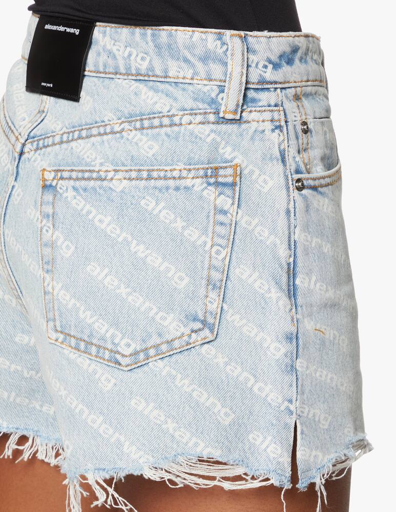 rinascente Alexander Wang Bite pebble bleach denim shorts - light blue