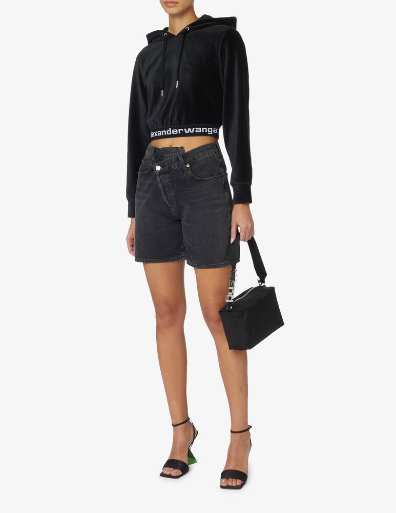 rinascente Alexander Wang Corduroy cropped hoodie with logo