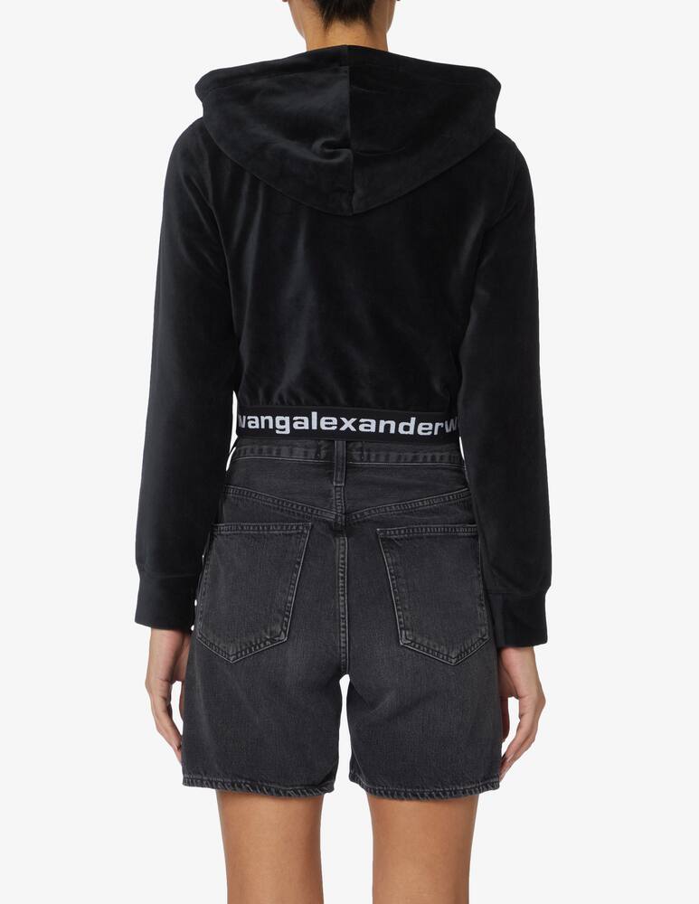 rinascente Alexander Wang Corduroy cropped hoodie with logo