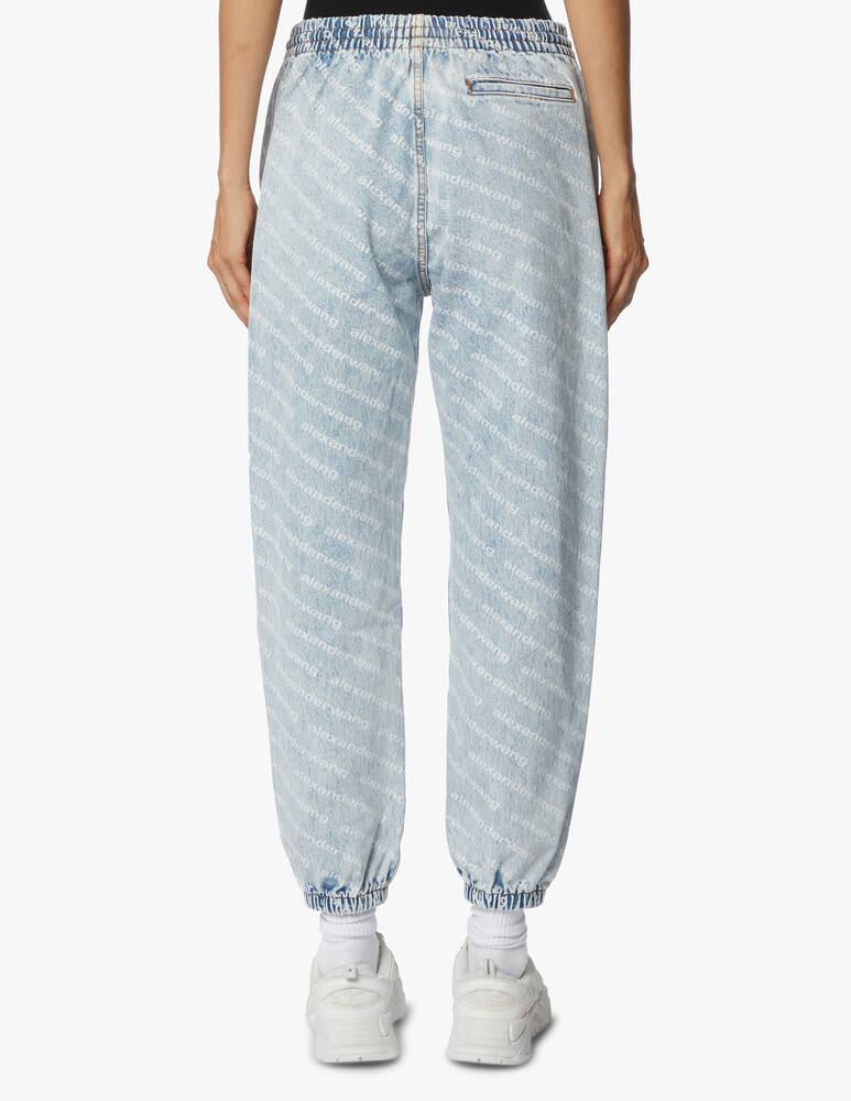 rinascente Alexander Wang Pantalini joggers logo allover - Azzurro