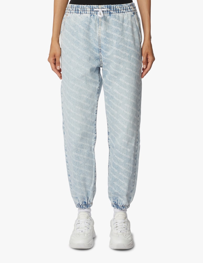 Alexander Wang Pantalini joggers logo allover - Azzurro - immagine 2 Alexander Wang Pantalini joggers logo allover - Azzurro - immagine 2