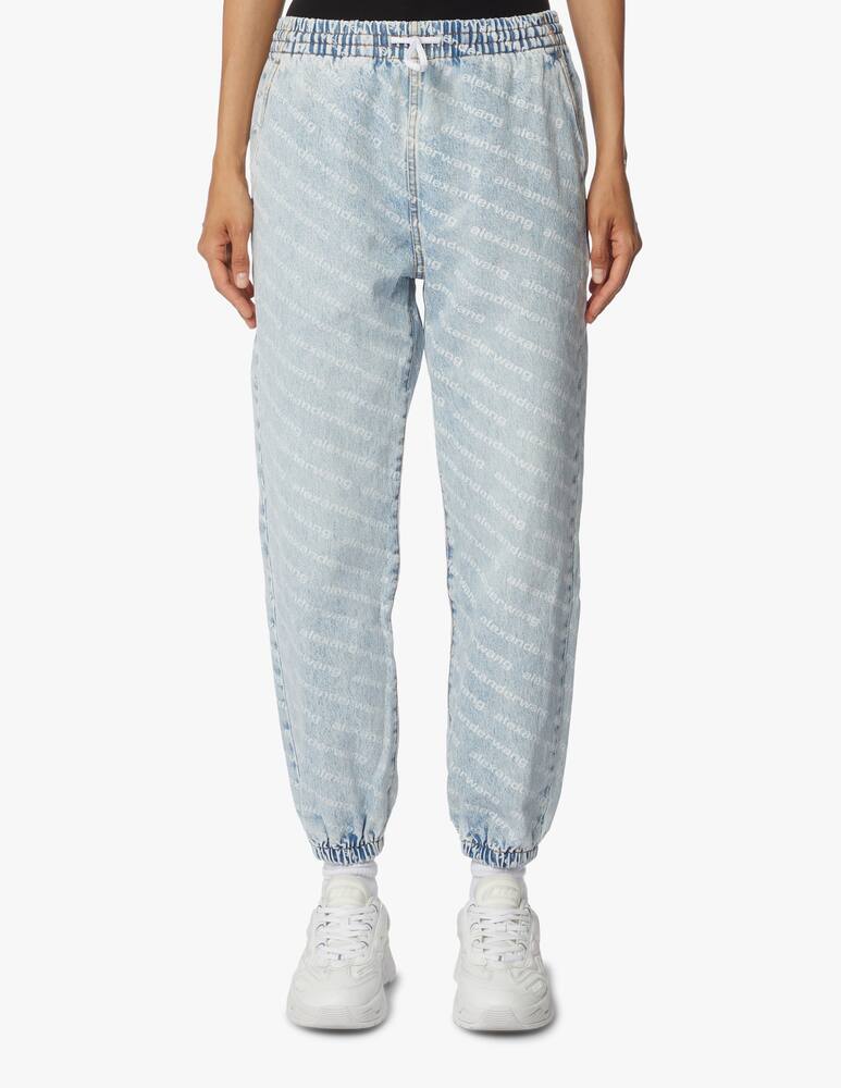 rinascente Alexander Wang Pantalini joggers logo allover - Azzurro