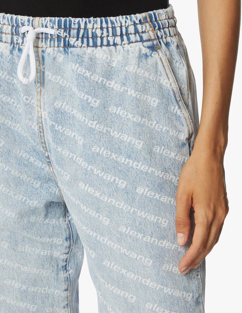 rinascente Alexander Wang Pantalini joggers logo allover - Azzurro