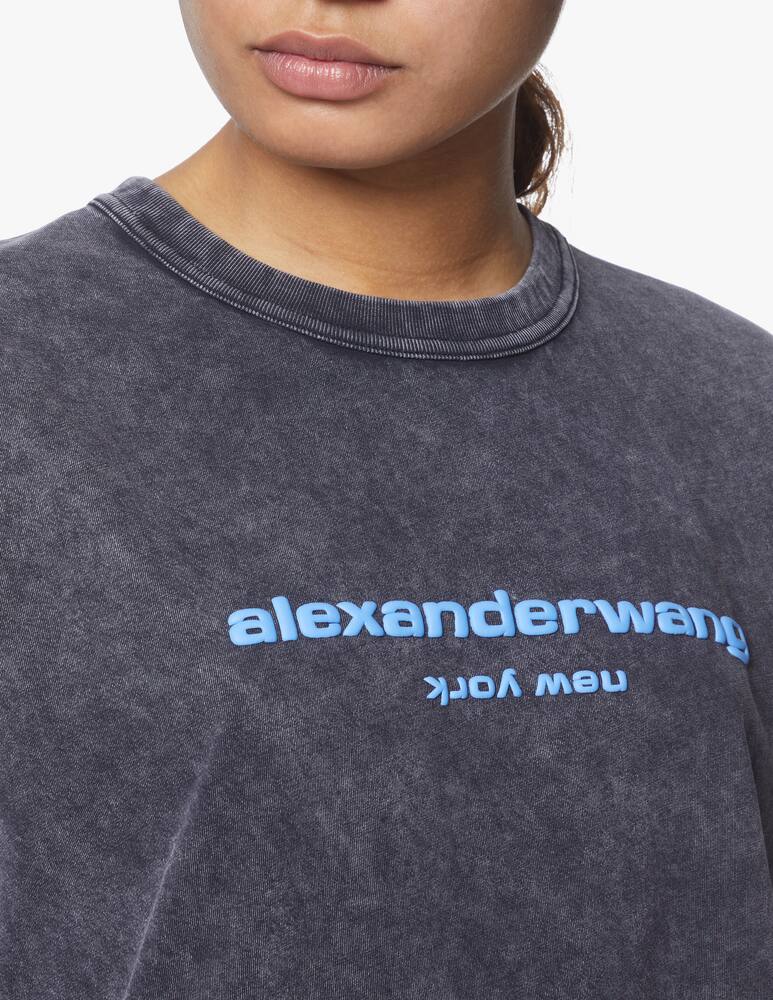 rinascente Alexander Wang T-shirt with acid wash and embossed logo - grey