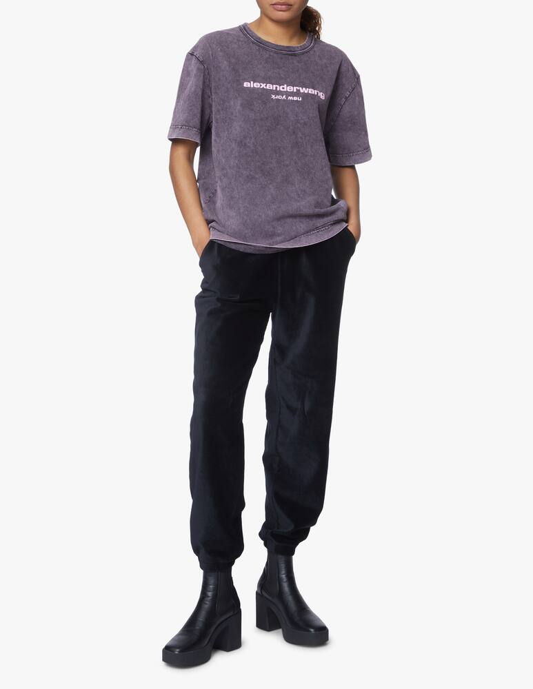 rinascente Alexander Wang T-shirt with acid wash and embossed logo - grey