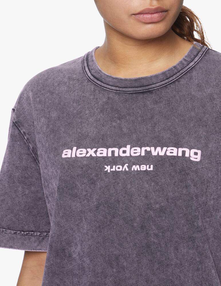 rinascente Alexander Wang T-shirt with acid wash and embossed logo - grey