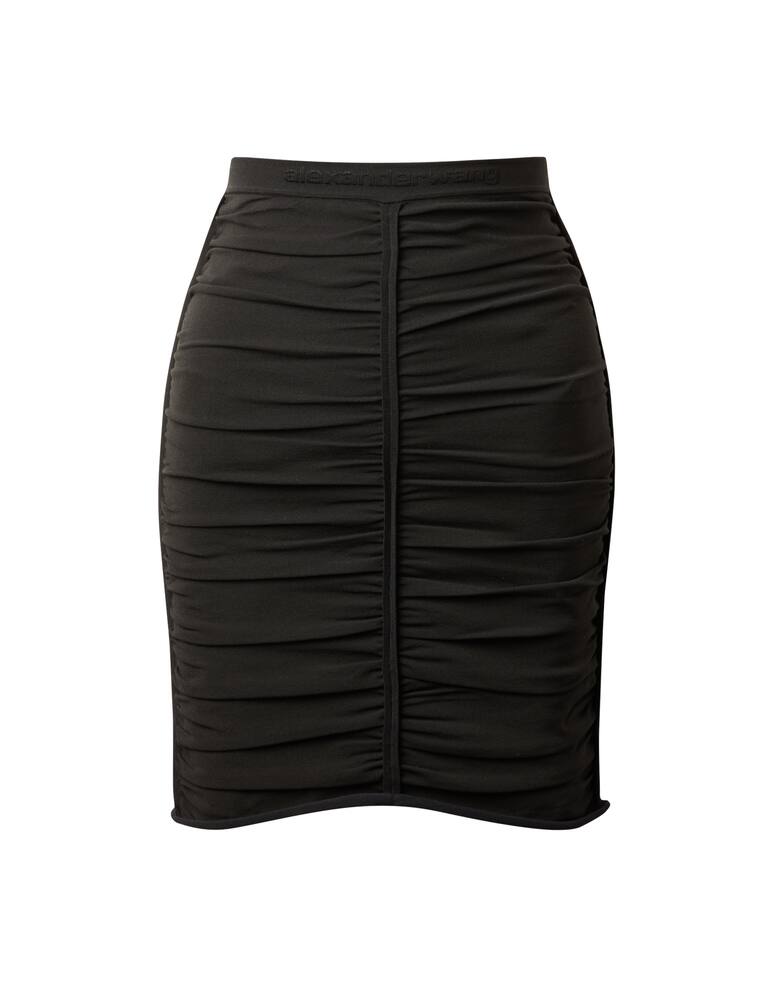 rinascente Alexander Wang Stretch nylon mini skirt with ruffles - black