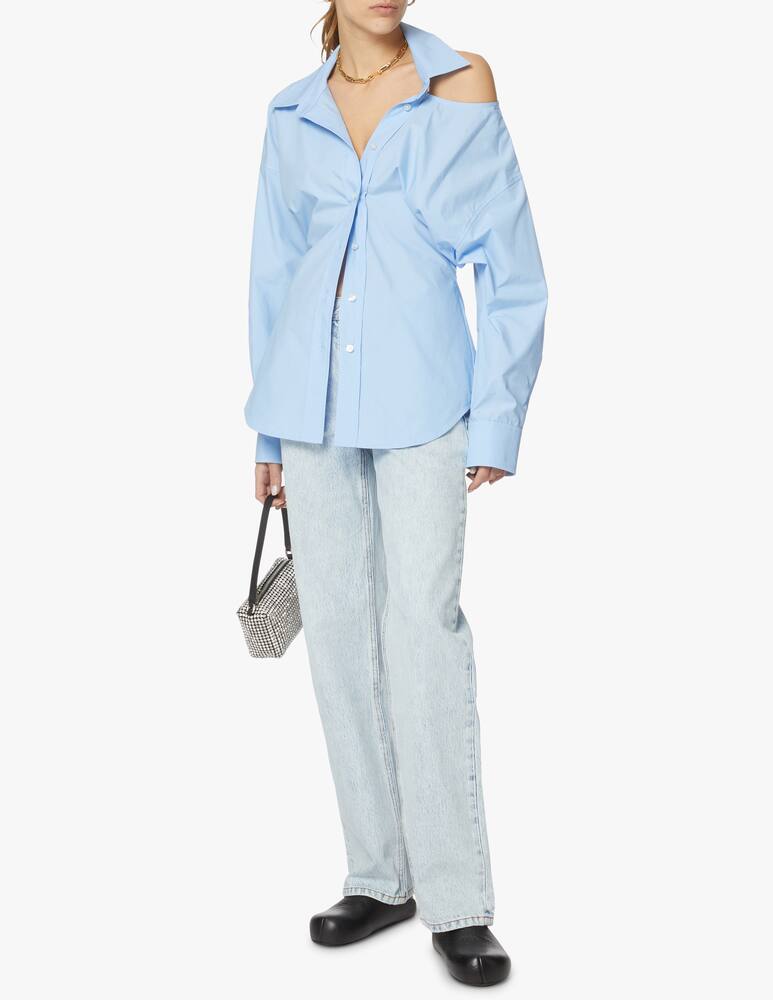 rinascente Alexander Wang Camicia in cotone con cut-out sulle spalle - azzurro
