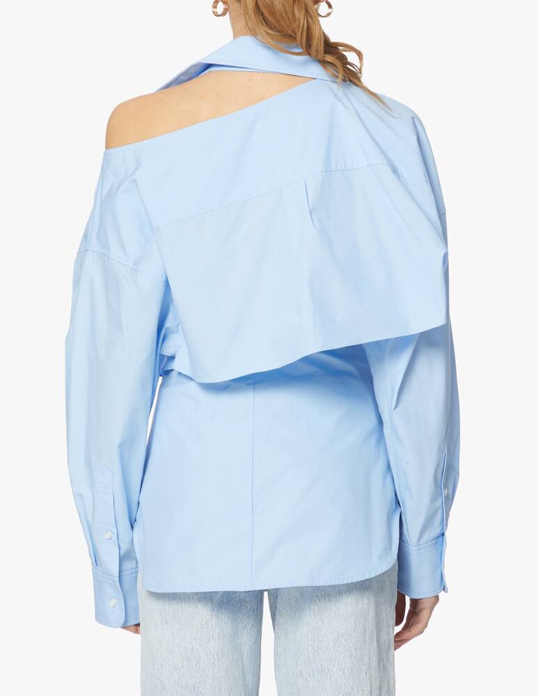 rinascente Alexander Wang Camicia in cotone con cut-out sulle spalle - azzurro