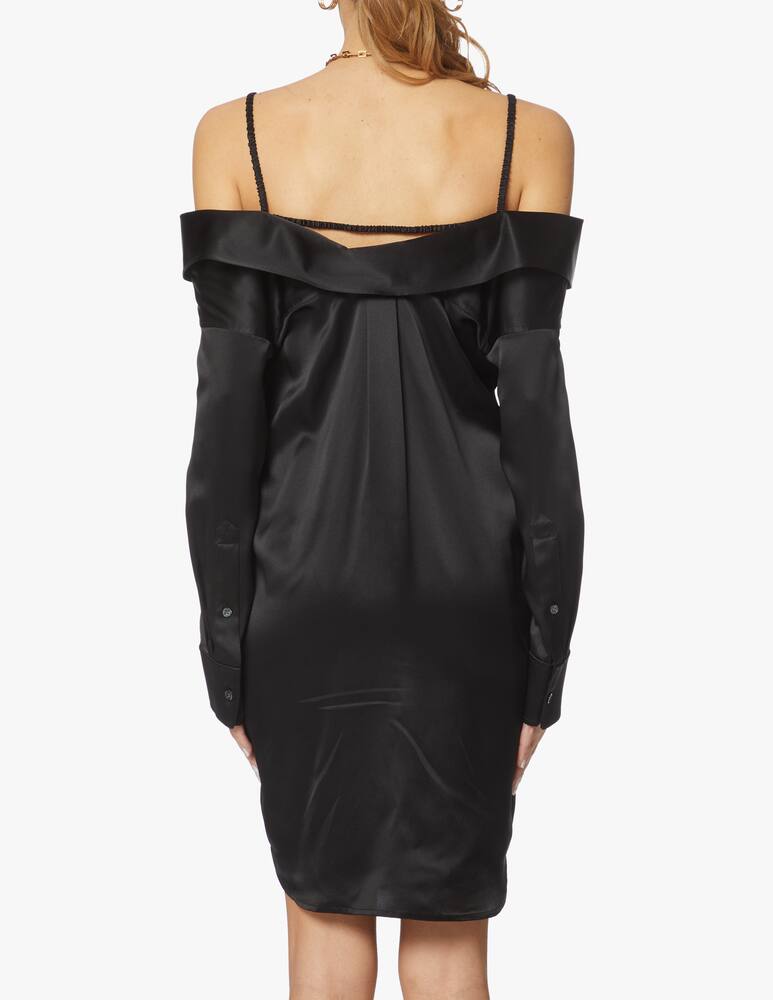 rinascente Alexander Wang Vestito chemisier con spalle scoperte in seta - nero
