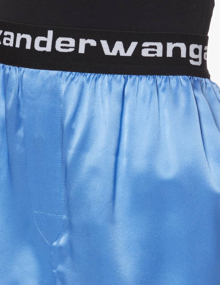rinascente Alexander Wang Shorts in seta con logo - azzurro