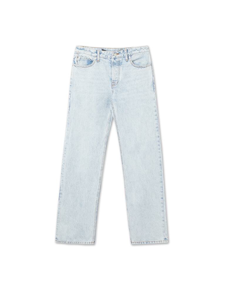 rinascente Alexander Wang Straight jeans with logo strap and rhinestones - light blue