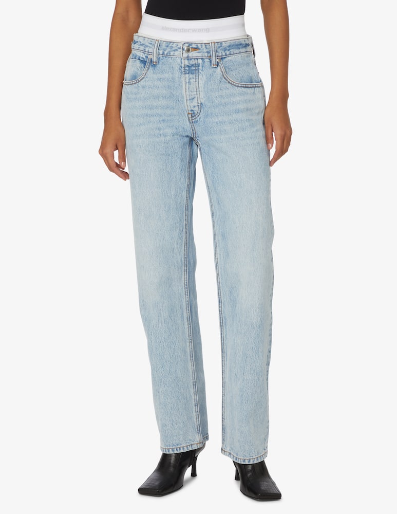 rinascente Alexander Wang Low rise jeans and straight leg with logo - Blue