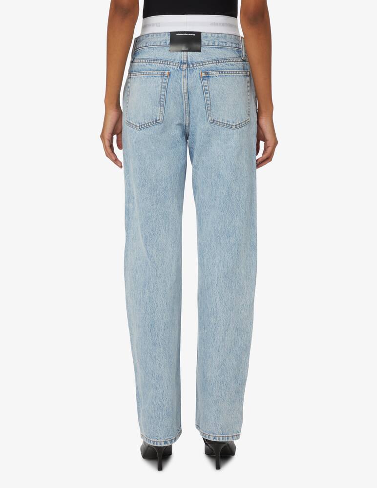 rinascente Alexander Wang Low rise jeans and straight leg with logo - Blue