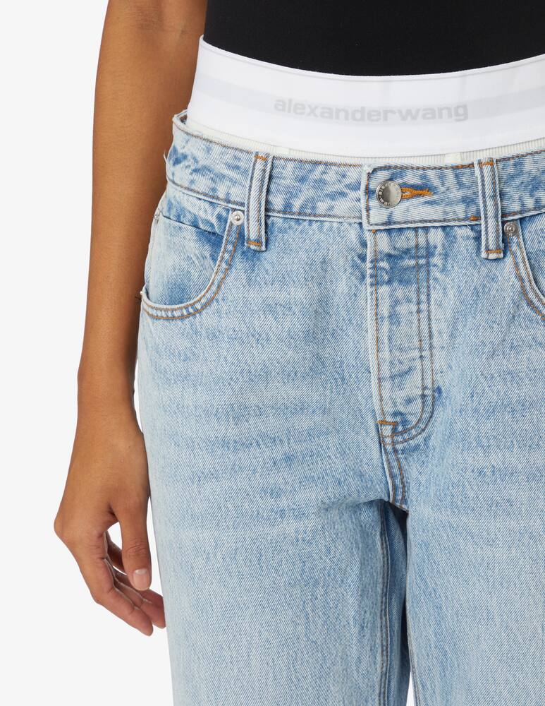 rinascente Alexander Wang Low rise jeans and straight leg with logo - Blue