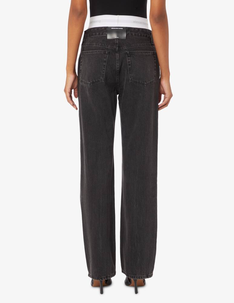 rinascente Alexander Wang High rise jeans with logo - Black