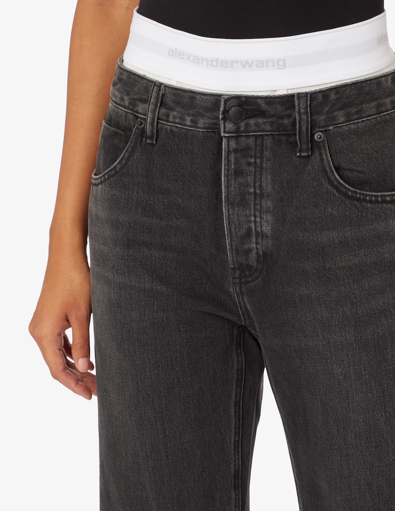 rinascente Alexander Wang High rise jeans with logo - Black