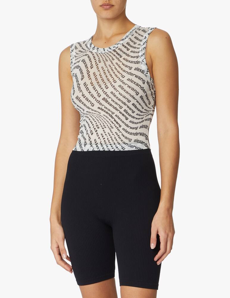 rinascente Alexander Wang Canotta crop con logo - bianco