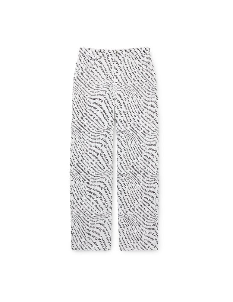 rinascente Alexander Wang High-waisted straight jeans with logo - white