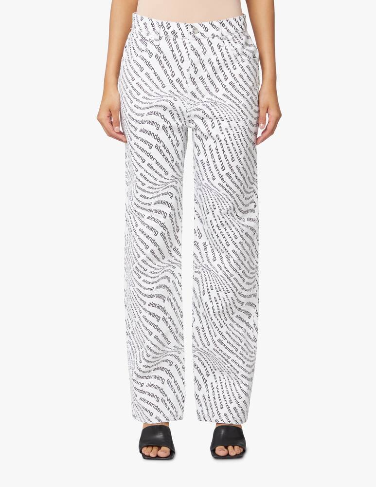 rinascente Alexander Wang High-waisted straight jeans with logo - white
