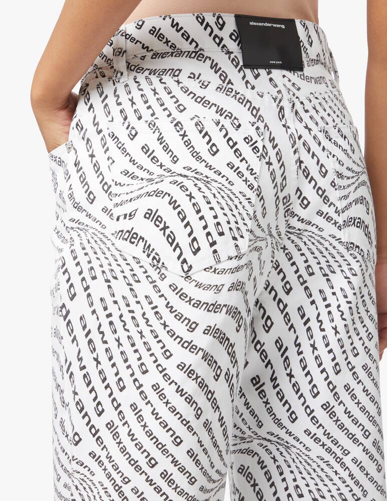 rinascente Alexander Wang High-waisted straight jeans with logo - white