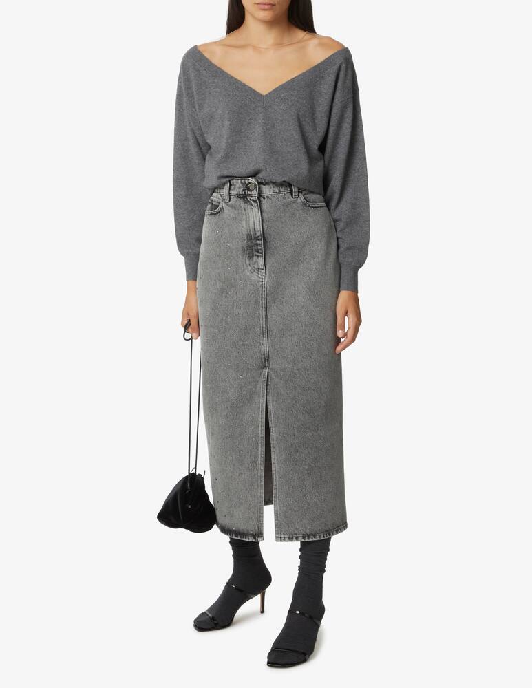 rinascente Alexander Wang Maglietta a manica lunga in tulle - Grigio