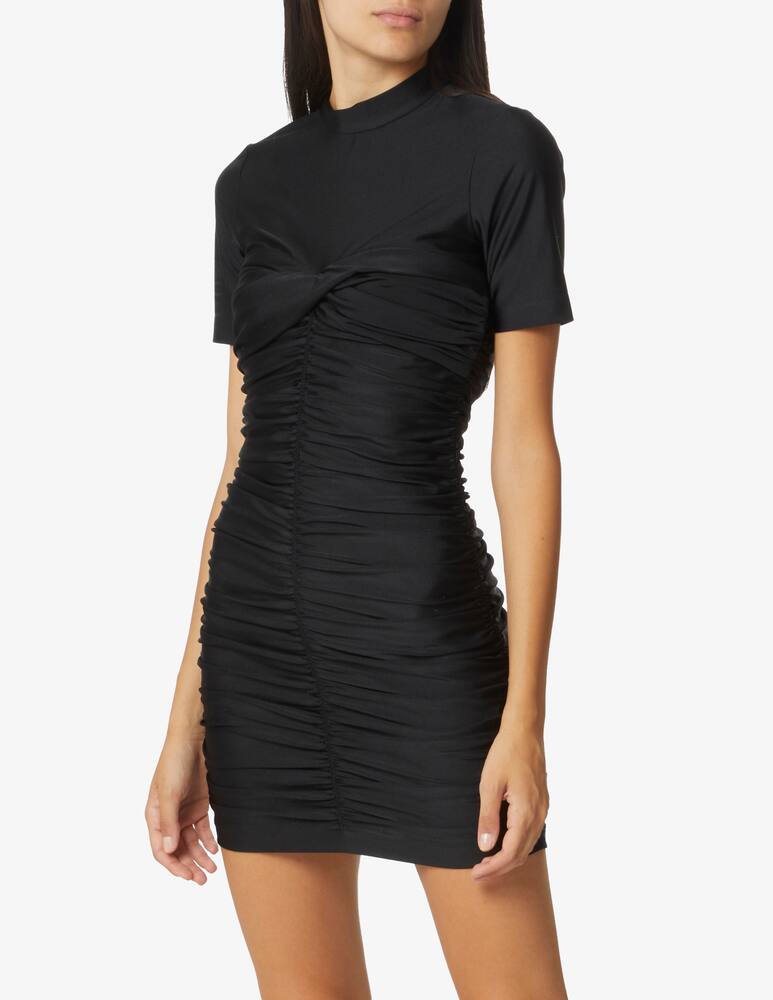 rinascente Alexander Wang Vestito corto a maniche corte con drappeggio davanti - Nero