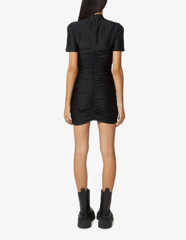 rinascente Alexander Wang Vestito corto a maniche corte con drappeggio davanti - Nero