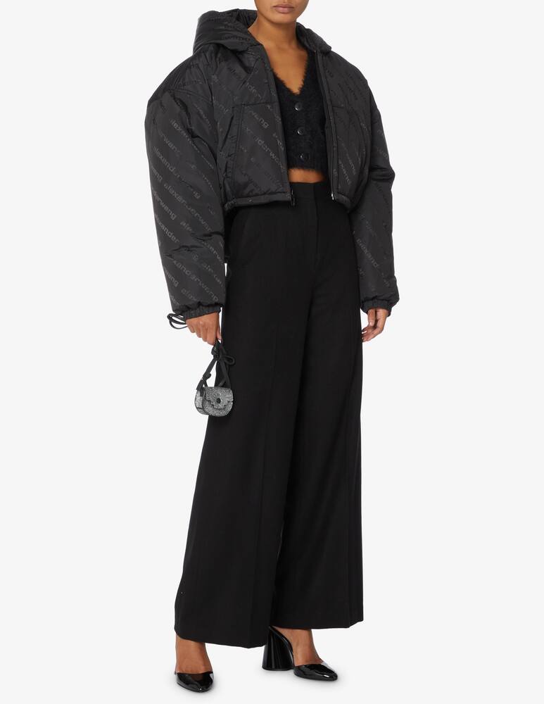 rinascente Alexander Wang Piumino corto all over logo - Nero