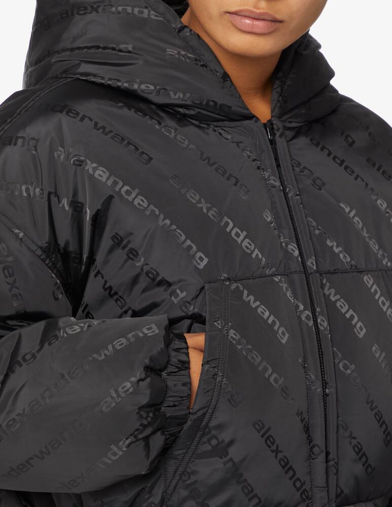 rinascente Alexander Wang Piumino corto all over logo - Nero