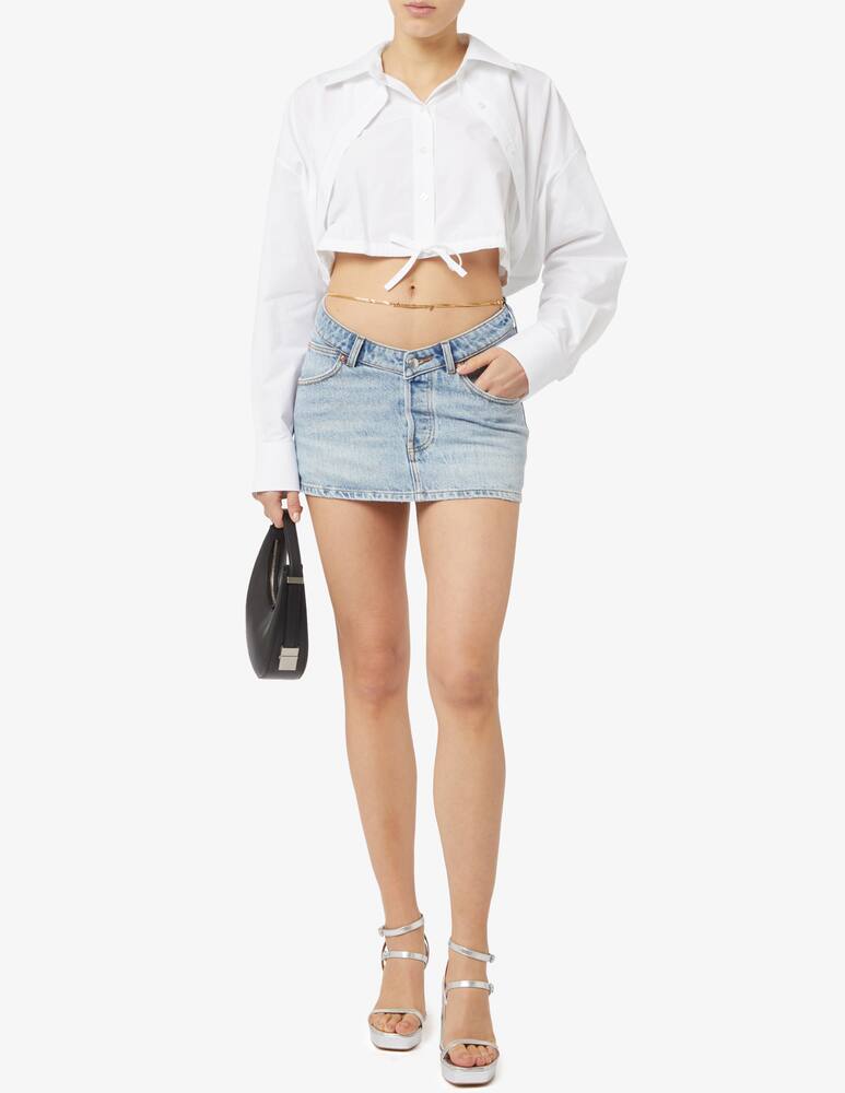 rinascente Alexander Wang V front skirt with gold nameplate chain