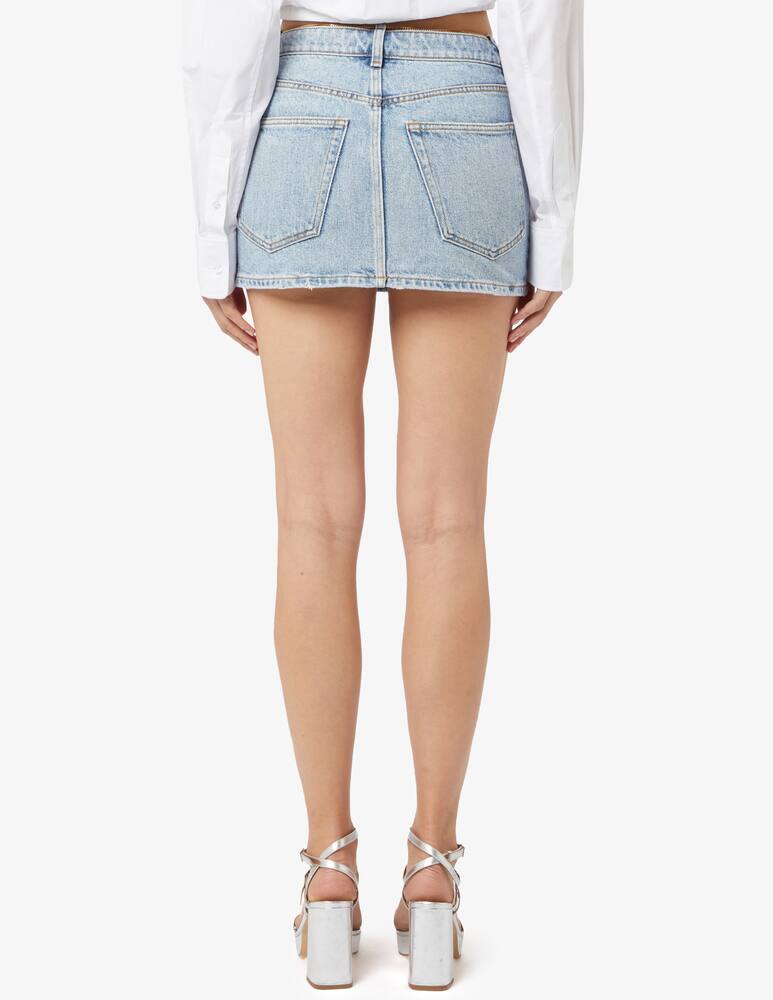 rinascente Alexander Wang V front skirt with gold nameplate chain