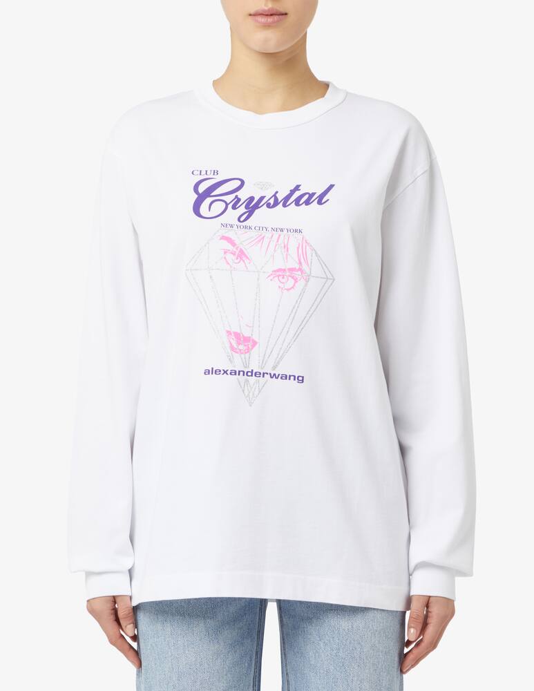 Alexander Wang Long sleeve tee with club crystal graphic - picture 1 Alexander Wang Long sleeve tee with club crystal graphic - picture 1