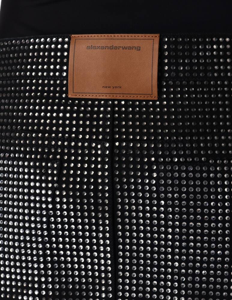 rinascente Alexander Wang Mini skirt all over distressed crystal