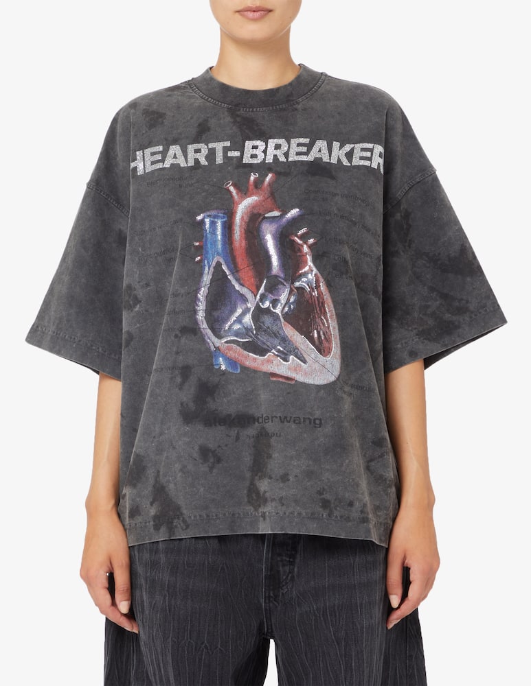 Alexander Wang Oversized t-shirt with heartbreaker print - picture 1 Alexander Wang Oversized t-shirt with heartbreaker print - picture 1