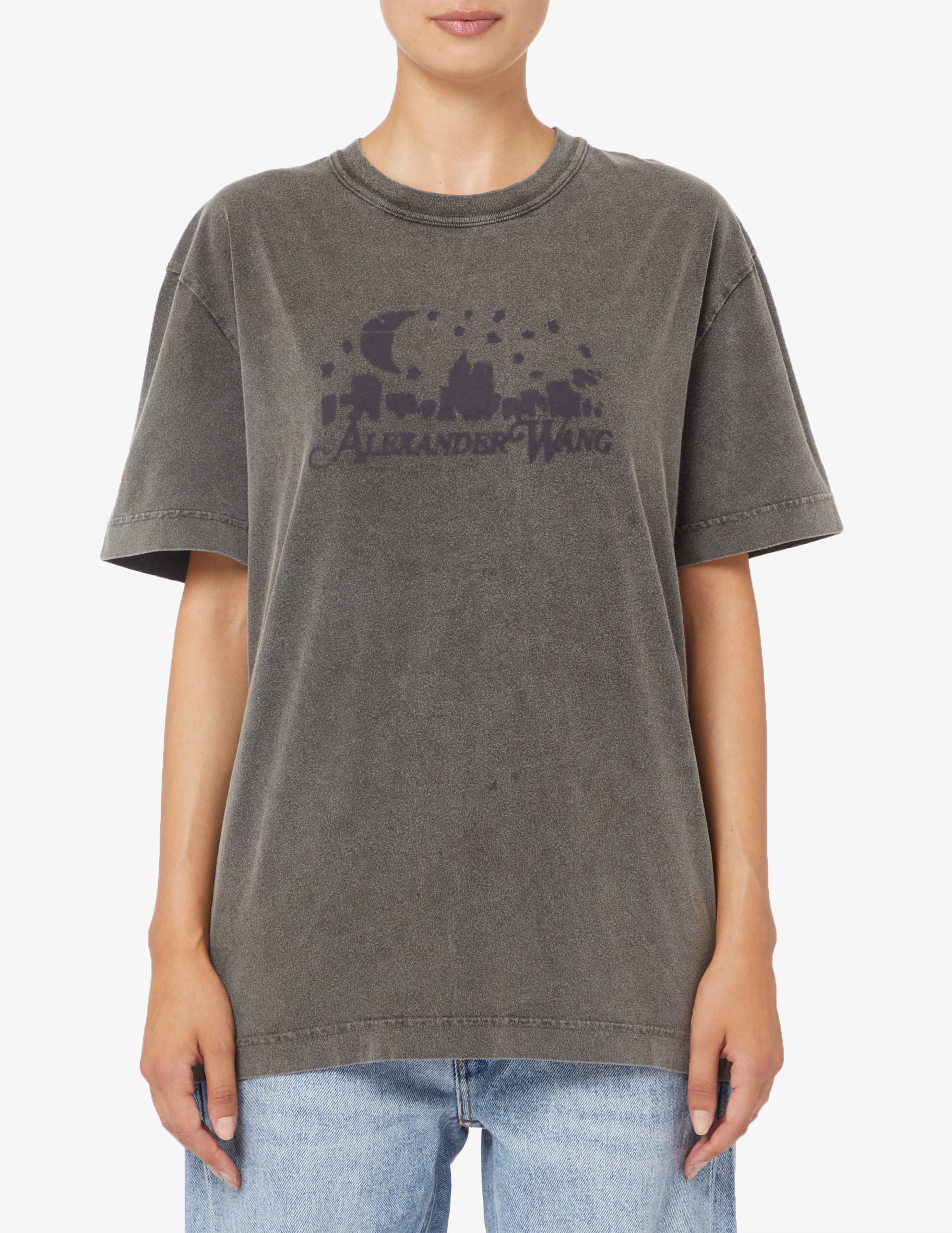ユニセックス☆【Alexander Wang】SKYLINE LOGO UNISEX T-SHIRT Alexander Wang Gray NY Skyline T-Shirt Alexander Wang