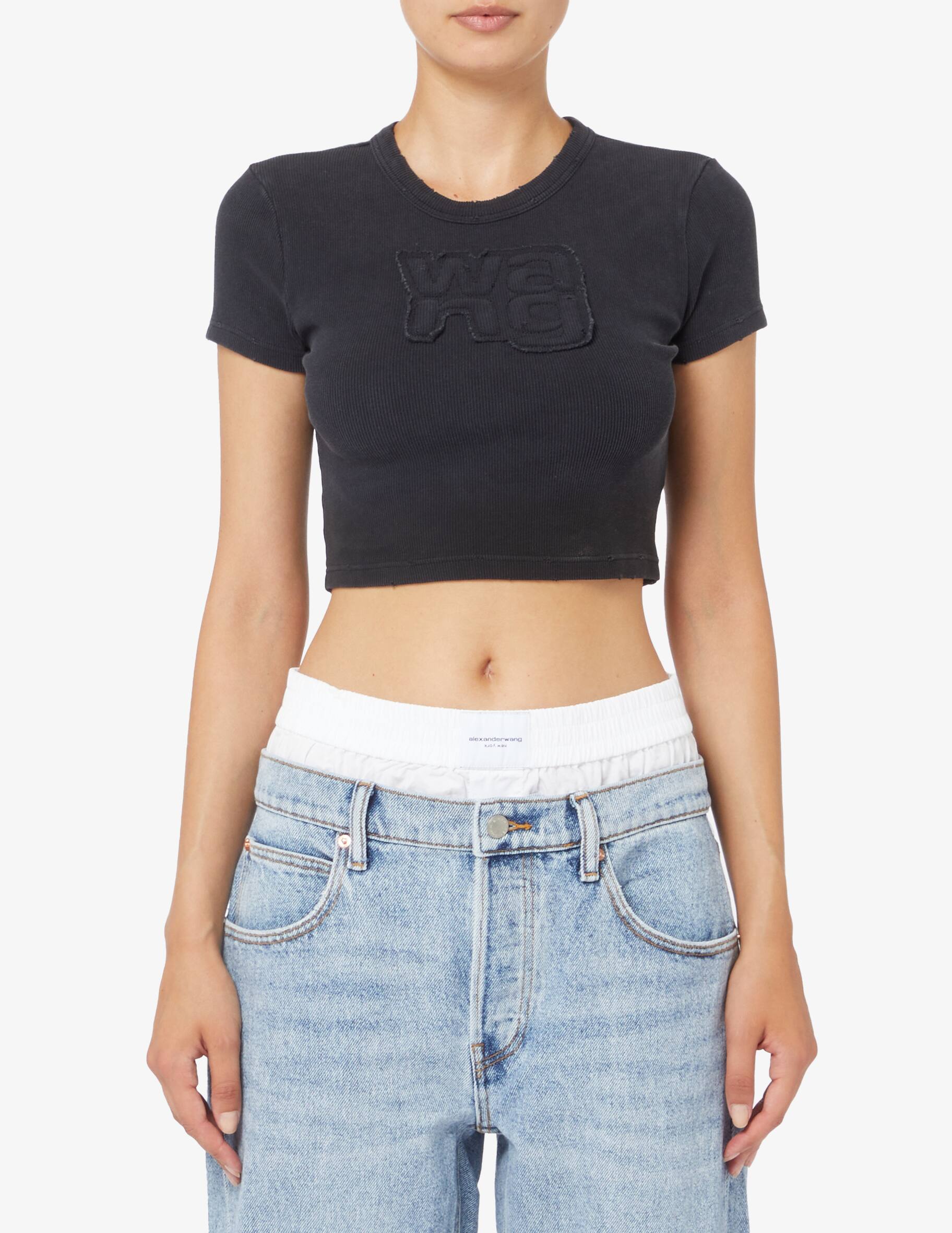 Shop Alexander Wang Distressed edge t-shirt on Rinascente