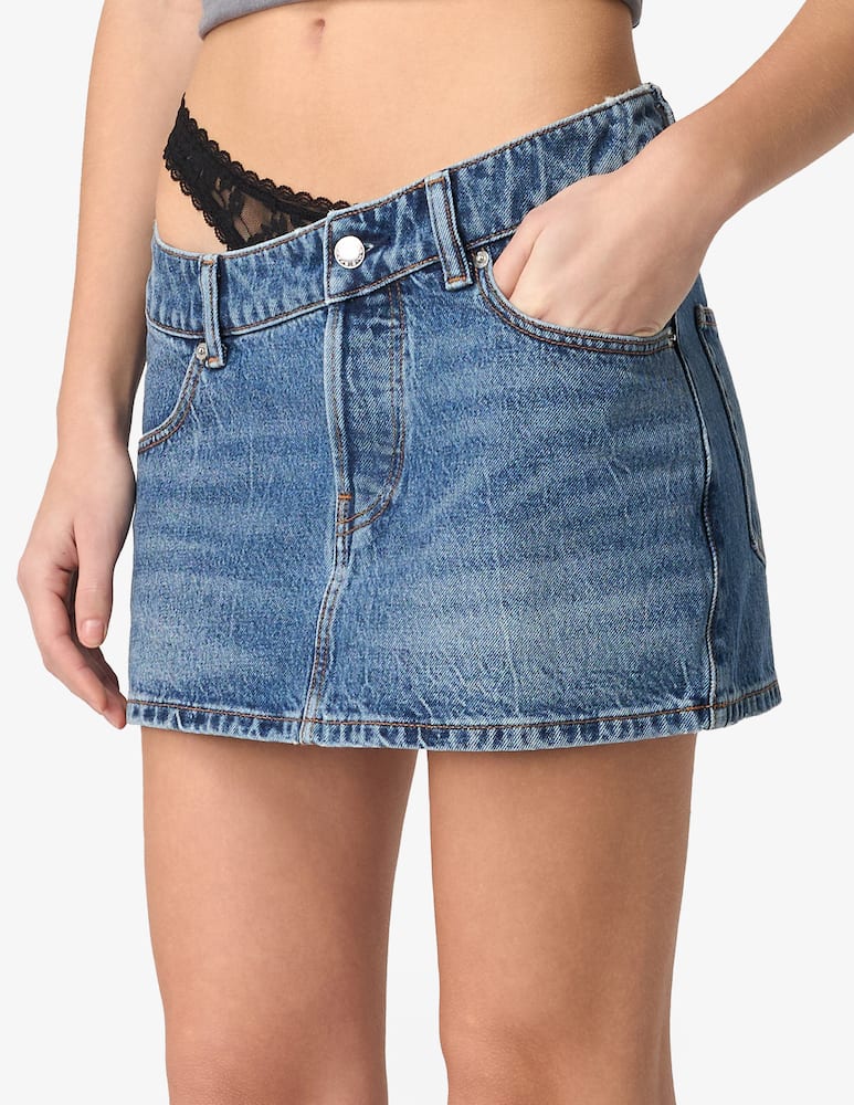 Alexander Wang Gonna denim con pizzo Dip Side - immagine 4 Alexander Wang Gonna denim con pizzo Dip Side - immagine 4