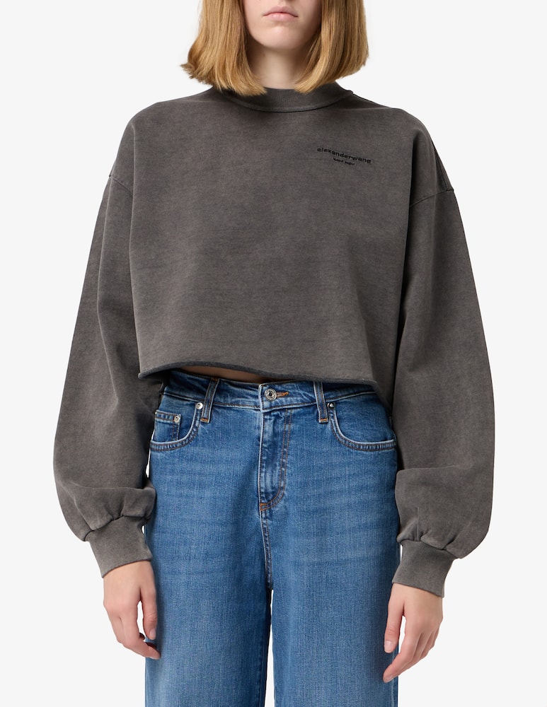 rinascente Alexander Wang Felpa cropped girocollo